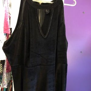 Black velvet peplum top